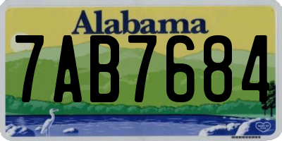 AL license plate 7AB7684
