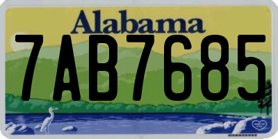 AL license plate 7AB7685
