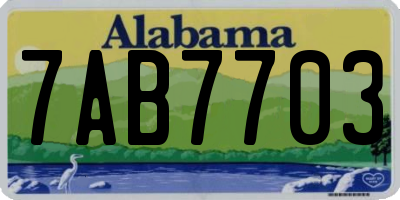 AL license plate 7AB7703