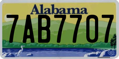 AL license plate 7AB7707