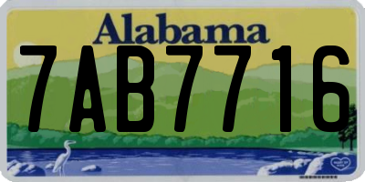 AL license plate 7AB7716