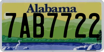 AL license plate 7AB7722