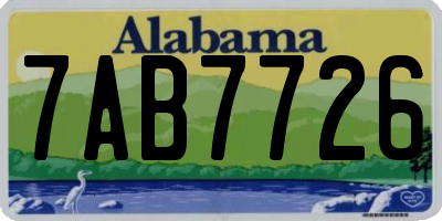 AL license plate 7AB7726