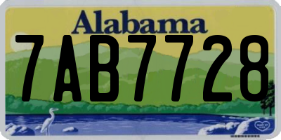 AL license plate 7AB7728
