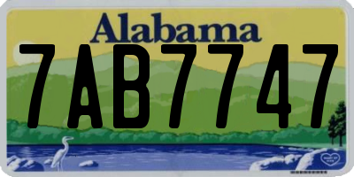 AL license plate 7AB7747