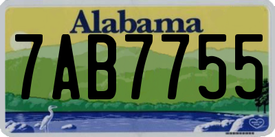 AL license plate 7AB7755
