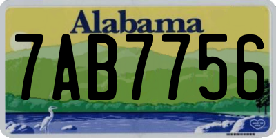 AL license plate 7AB7756