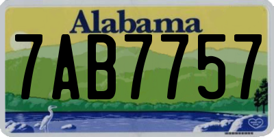 AL license plate 7AB7757