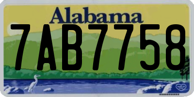 AL license plate 7AB7758
