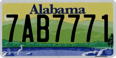 AL license plate 7AB7771