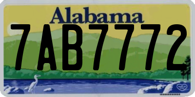 AL license plate 7AB7772