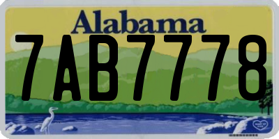 AL license plate 7AB7778