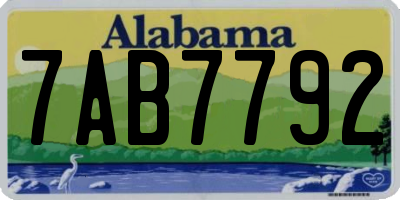 AL license plate 7AB7792