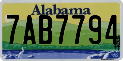 AL license plate 7AB7794
