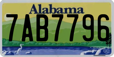 AL license plate 7AB7796