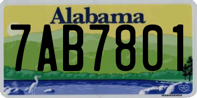 AL license plate 7AB7801
