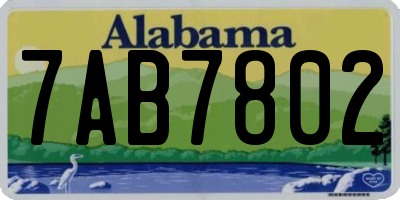 AL license plate 7AB7802