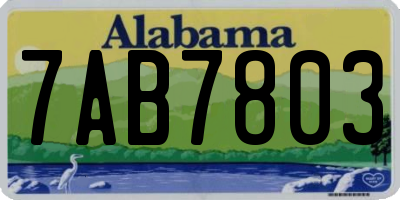 AL license plate 7AB7803