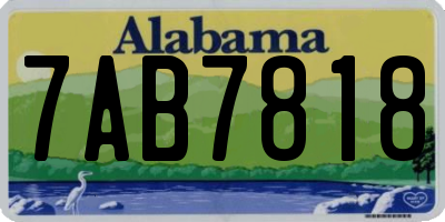 AL license plate 7AB7818