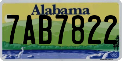 AL license plate 7AB7822