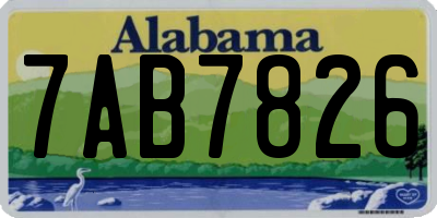 AL license plate 7AB7826