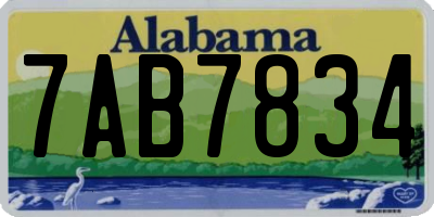 AL license plate 7AB7834