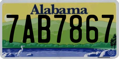 AL license plate 7AB7867