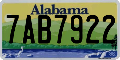 AL license plate 7AB7922