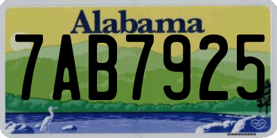 AL license plate 7AB7925