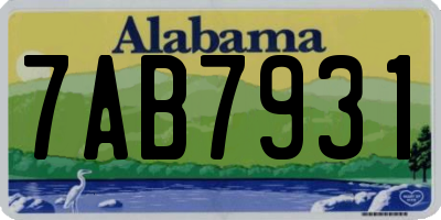 AL license plate 7AB7931
