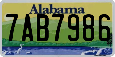 AL license plate 7AB7986