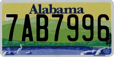 AL license plate 7AB7996