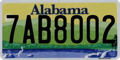AL license plate 7AB8002