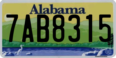 AL license plate 7AB8315