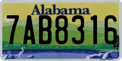 AL license plate 7AB8316