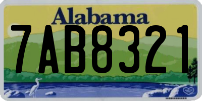 AL license plate 7AB8321