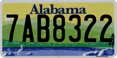 AL license plate 7AB8322