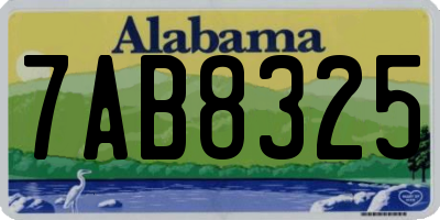 AL license plate 7AB8325