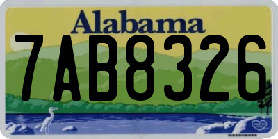 AL license plate 7AB8326