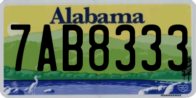 AL license plate 7AB8333