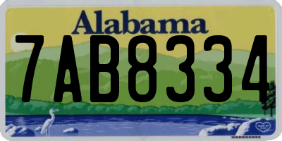 AL license plate 7AB8334