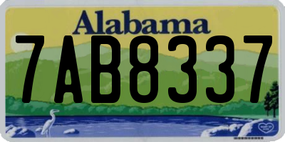 AL license plate 7AB8337