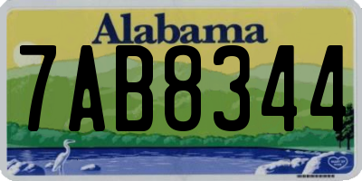 AL license plate 7AB8344