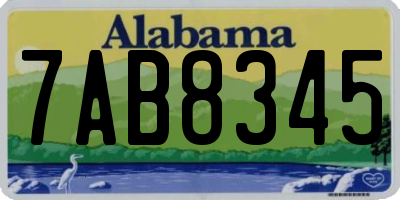 AL license plate 7AB8345