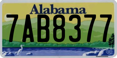 AL license plate 7AB8377