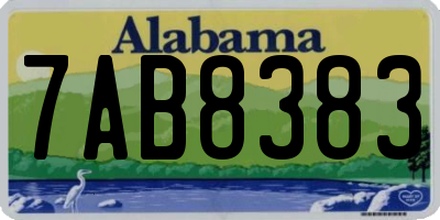 AL license plate 7AB8383