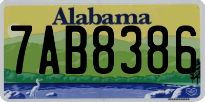 AL license plate 7AB8386