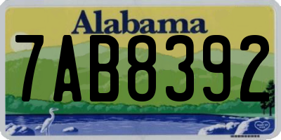 AL license plate 7AB8392