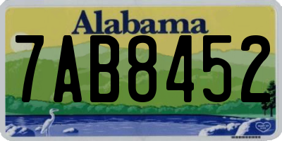 AL license plate 7AB8452