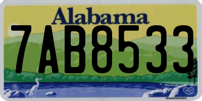 AL license plate 7AB8533